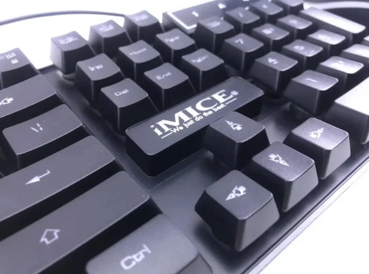 Ігрова клавіатура мембранна провідна з підсвічуванням та мишою iMICE KM-680 Чорний - зображення 6