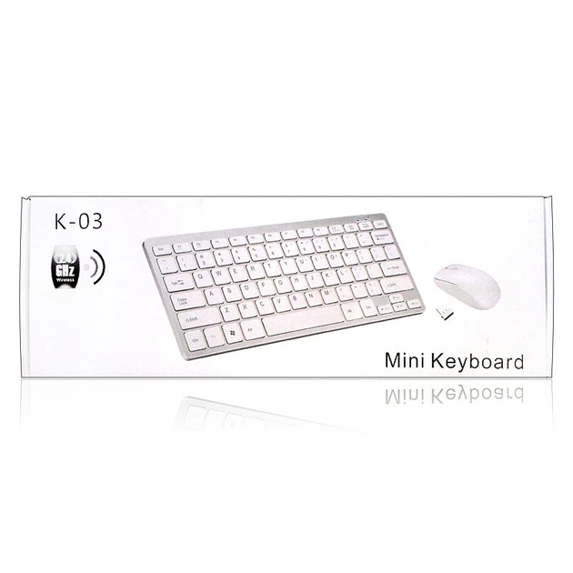 Беспроводная клавиатура и оптическая мишка USB адаптер KeyBoard K-03 Белый - изображение 5