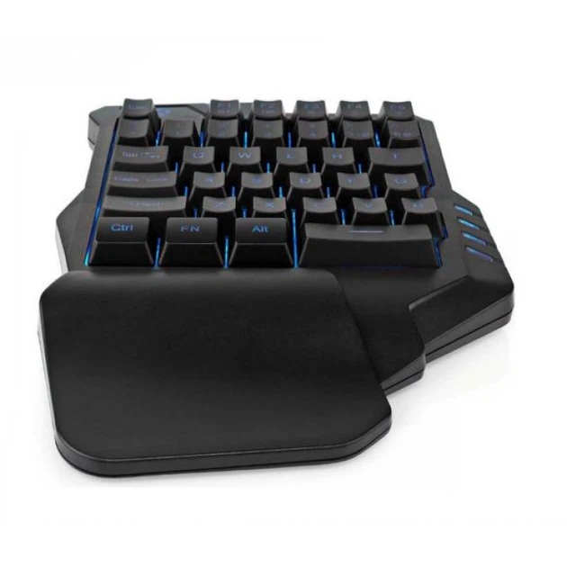 Игровой комплект одноручная клавиатура и мышь 2в1 с RGB подсветкой UKC 7768 Черный - изображение 4