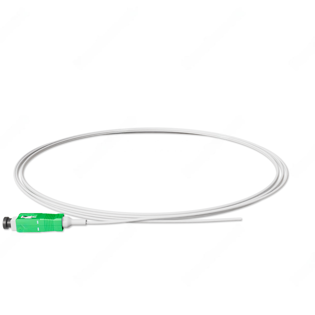 Пігтейл оптичний LC/UPC Білий LSZH, Singlemode G.652.D (SM), Simplex, 0,9мм - 1,5 м - зображення 2