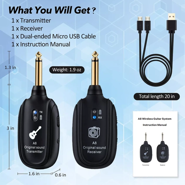 Цифровая радиосистема для гитары (инструментальная) Deviser A8 Black - изображение 6