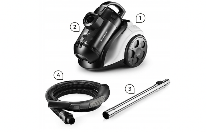 Пилосос Mozano Smart Cyclonic 4000Вт Білий AGD/ODK/B/02#BIAL+ 7 насадок + чохол для зберігання - Фото 6 Пилосос Mozano Smart Cyclonic 4000Вт Білий AGD/ODK/B/02#BIAL+ 7 насадок + чохол для зберігання - зображення 6
