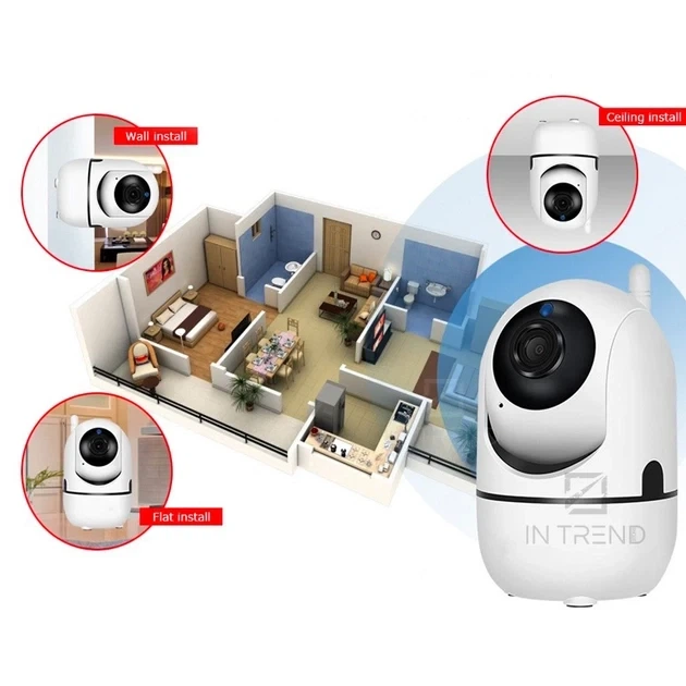 Камера видеонаблюдения CAMERA Wifi QC011 Белая Беспроводная поворотная видеоняня с инфракрасной подсветкой - изображение 10