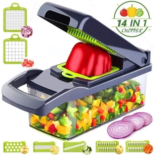 Многофункциональная овощерезка Veggie Slicer 14в1 Ручной комбайн для нарезки и шинковки овощей - изображение 7