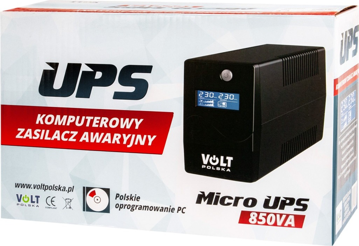 ДБЖ Volt MicroUPS 850VA/480W 9Ah (5UP0800090) - зображення 6