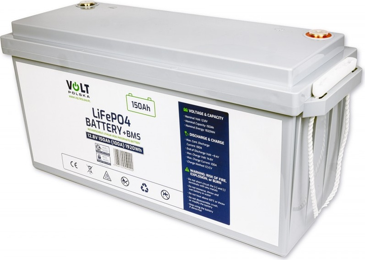 Akumulator Volt LiFePO4 12.8V 150Ah 100A BMS (6AKLI15012) - obraz 3