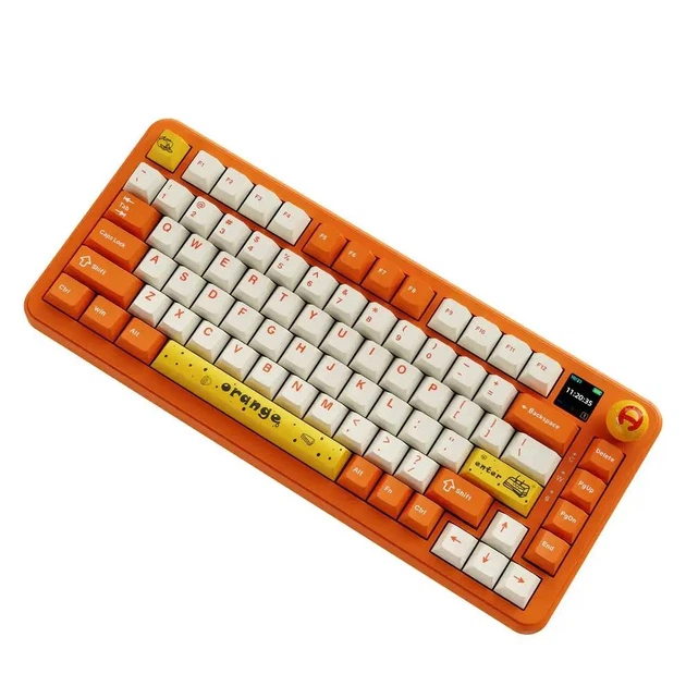 minazz　　プラカゴ Клавиатура AJAZZ AK820 MAX Plus White-Orange Беcпроводная Игровая