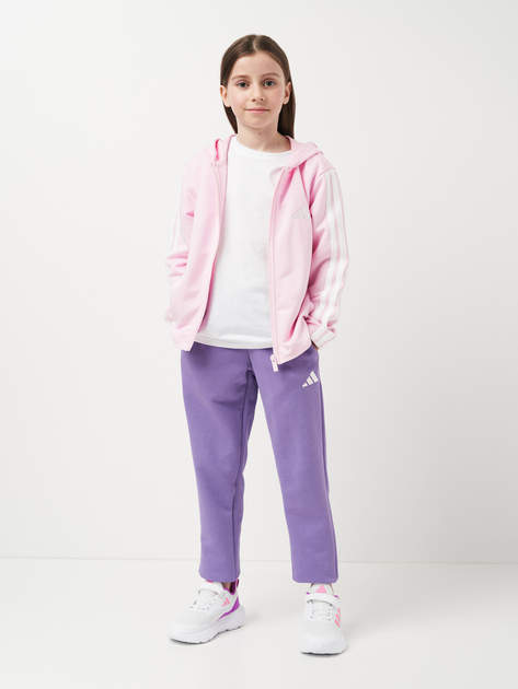 Подростковый спортивный костюм (толстовка + штаны) Adidas J 3S Ft Ts 220 JN6482 158-164 см Розовый (4067901416930) - изображение 1