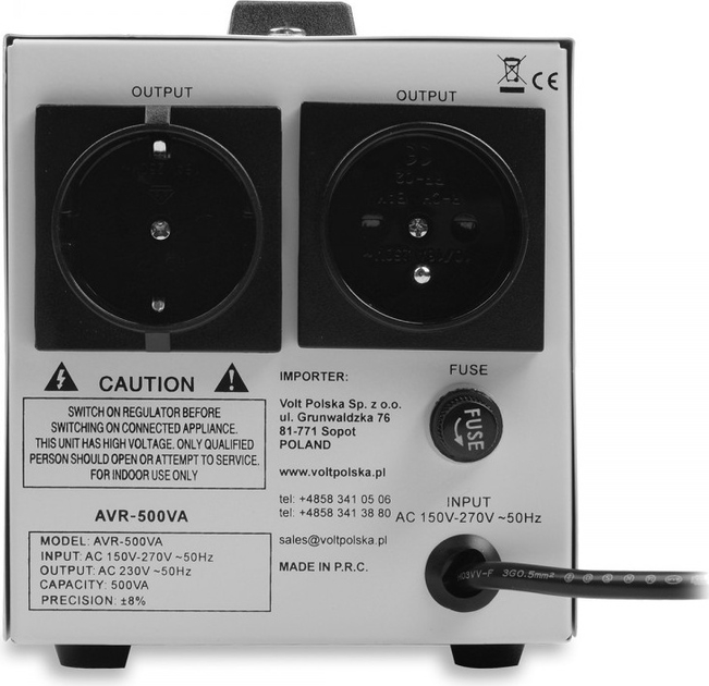 Stabilizator napięcia Volt 500 VA 8% (5AVR0500SE) - obraz 4