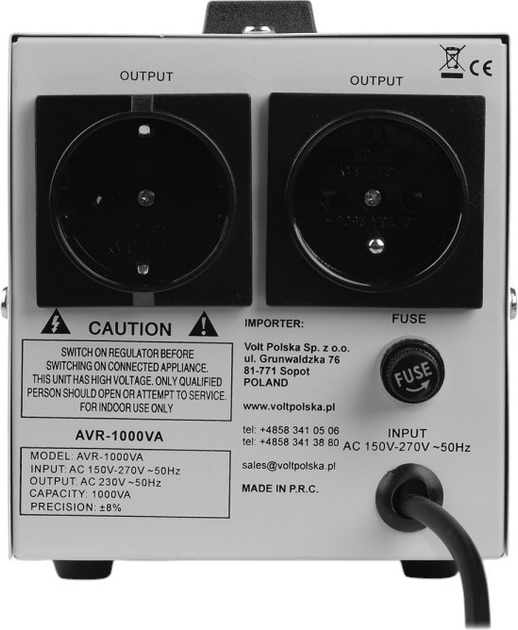 Стабілізатор Volt 1000 VA 8% (5AVR1000SE) - зображення 4