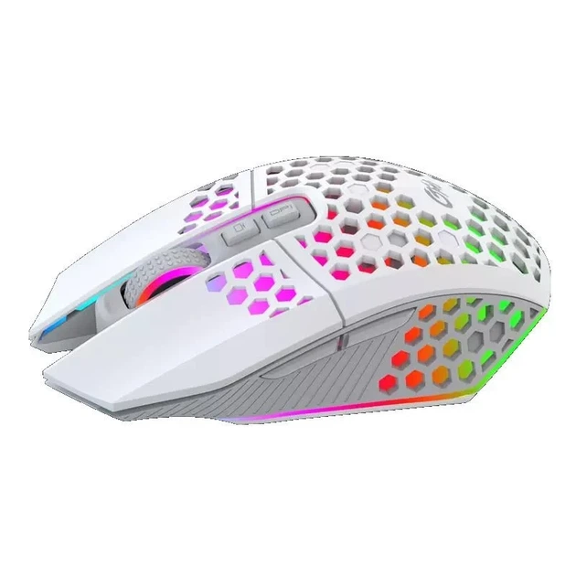 Ігрова мишка акумуляторна бездротова безшумна геймерська з RGB підсвіткою РГБ безпровідна для комп'ютера пк та ноутбука біла - Фото 1 Ігрова мишка акумуляторна бездротова безшумна геймерська з RGB підсвіткою РГБ безпровідна для комп'ютера пк та ноутбука біла - зображення 1