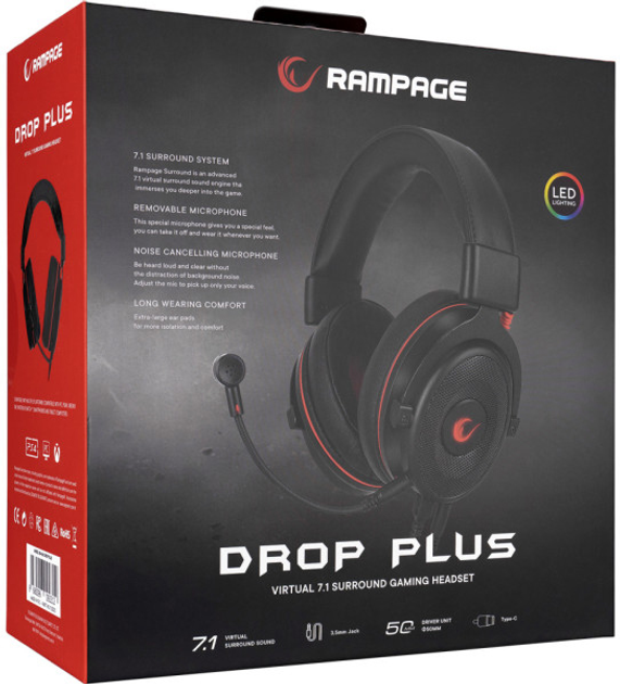 Навушники Rampage K60 DROP Plus 7.1 USB-C Black (RM-K60) - зображення 8