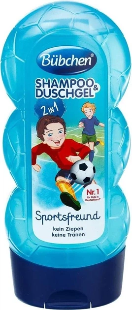 Дитячий шампунь гель для душу Bübchen Shampoo & Duschgel Sportsfreund 230 мл - зображення 2