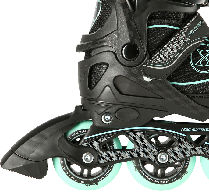 Łyżworolki Nils Extreme NA11008 31-34 S Czarno-Miętowe (5907695599589) - obraz 5