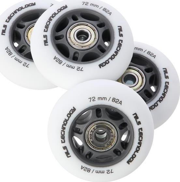 Набір Nils Extreme Колеса PU 72x24 82A Білі матові 4 шт + Підшипники ABEC-9 8 шт (5907695544626) - зображення 3