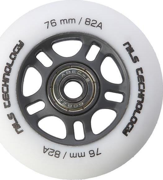 Набір Nils Extreme Колеса PU 76x24 82A Білі матові 4 шт + Підшипники ABEC-9 8 шт (5907695544619) - зображення 3
