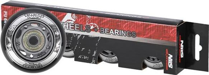Zestaw Nils Extreme Kółka PU 64x24 82A Czarne 4 szt + Łożyska ABEC-9 8 szt (5907695557428) - obraz 4