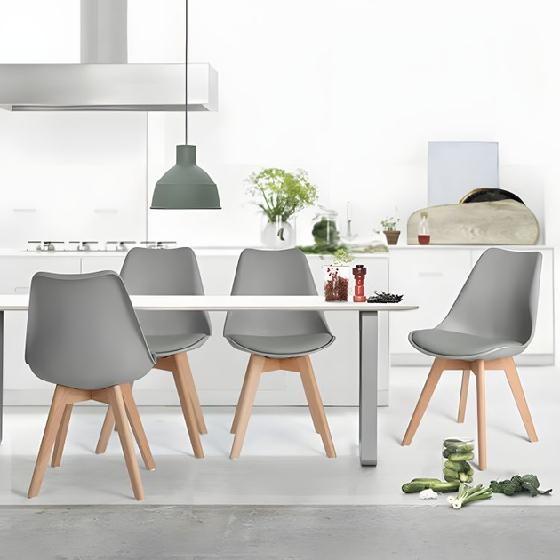 Zestaw krzeseł do kuchni i salonu ModernHome by Multistore 4 szt Szare (5905817006366) - obraz 11