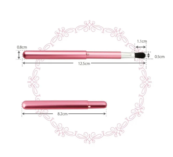 Кисточка для теней, выдвижная, с колпачком, розовая Shishida Seishindo Eyeshadow Brush Slide Pink - изображение 3