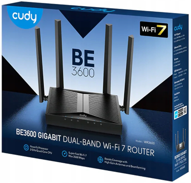 Маршрутизатор Cudy WR3600 WiFi7 / BE3600 / 1 Gb/s (6971690793517) - зображення 3