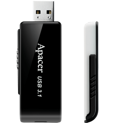 Flash Drive Apacer AH350 128GB (AP128GAH350B-1) Black - изображение 3