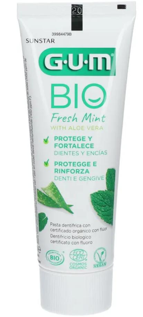 Зубная паста GUM BIO Зубная паста с алоэ вера с мятным вкусом 75мл - изображение 1
