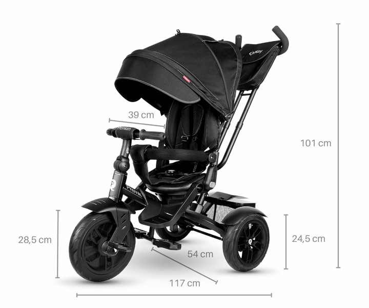 Rowerek trójkołowy Qplay Premium czarny 4103 (5061047480366) - obraz 7