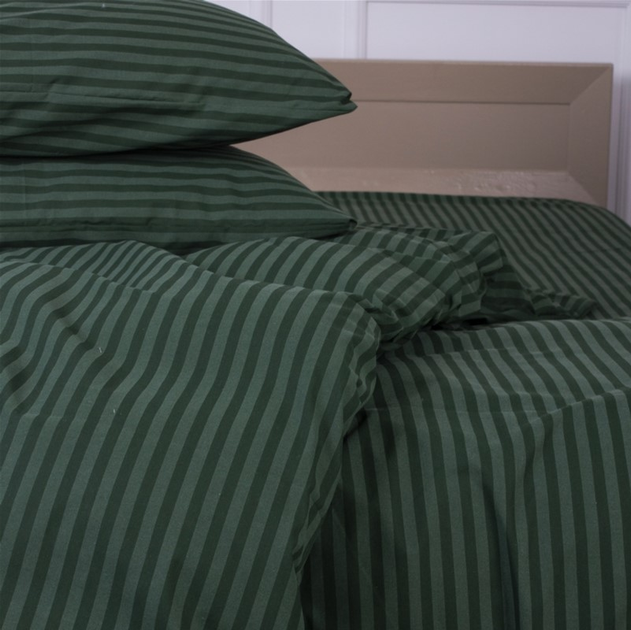 Акція на Простирадло на резинці MirSon 80x190 см Ranforce Elite 17-0612 Stripe Emerald від Rozetka