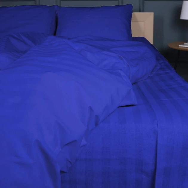 Простынь на резинке MirSon полуторная 120x200+25 см Stripe 17-0609 Blue Бязь (2200008055226) - изображение 2