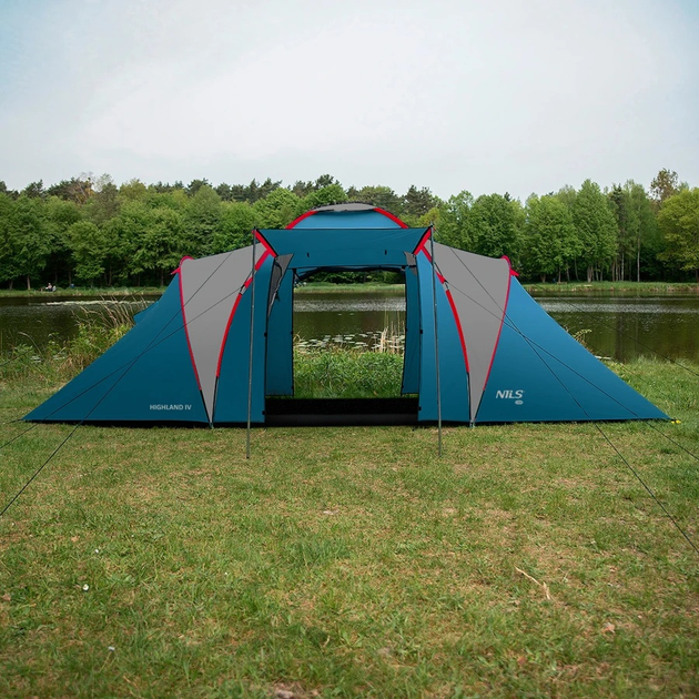 Намет Nils Camp Highland IV кемпінговий NC6431 Blue-Light Grey (5908261680717) - зображення 16