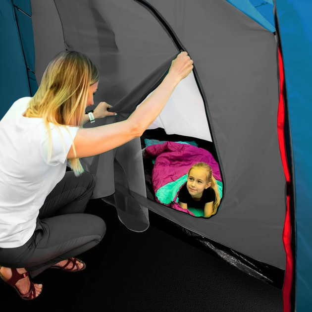Намет Nils Camp Highland IV кемпінговий NC6431 Blue-Light Grey (5908261680717) - зображення 20