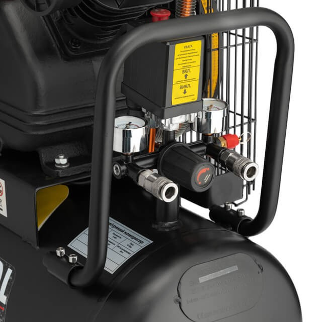 Компрессор STORM, 50 л, 3 кВт, 220 В, 10 атм, 500 л/мин, 2 цилиндра INTERTOOL PT-0016 - изображение 8