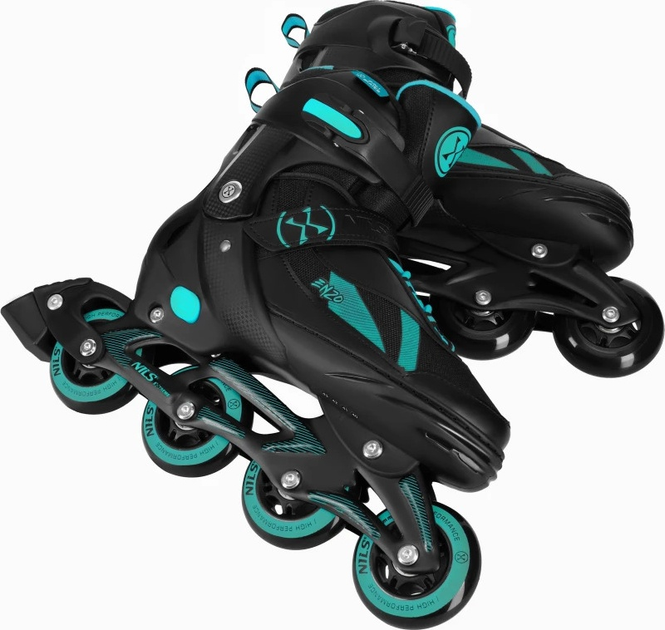 Łyżworolki Nils Extreme 2 w 1 NH382 32-35 S Czarno-Turkusowe (5907695584325) - obraz 6