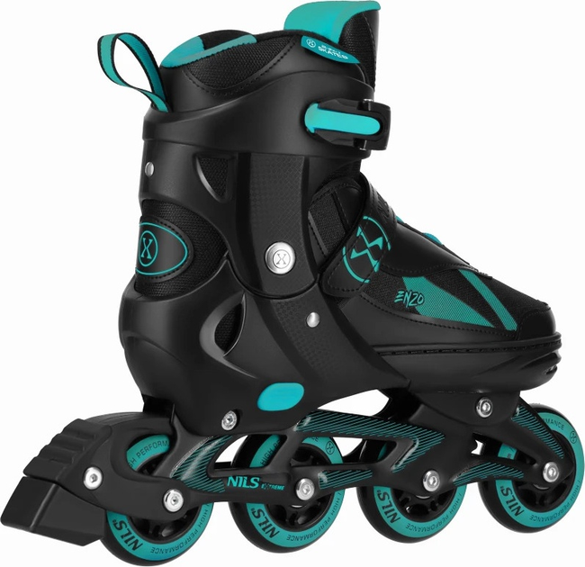 Łyżworolki Nils Extreme 2 w 1 NH382 35-38 M Czarno-Turkusowe (5907695584332) - obraz 4