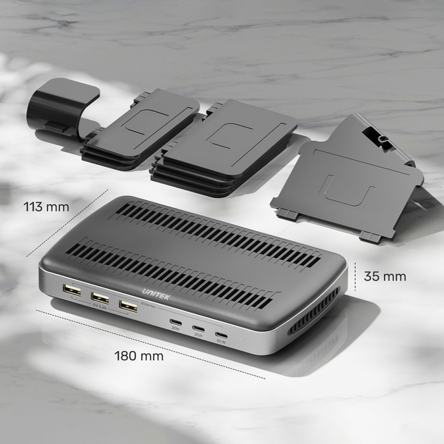 Stacja ładująca Unitek uCharge Station HP6 PD 3xUSB-A + 3xUSB-C 80 W Black (4894160048455) - obraz 7