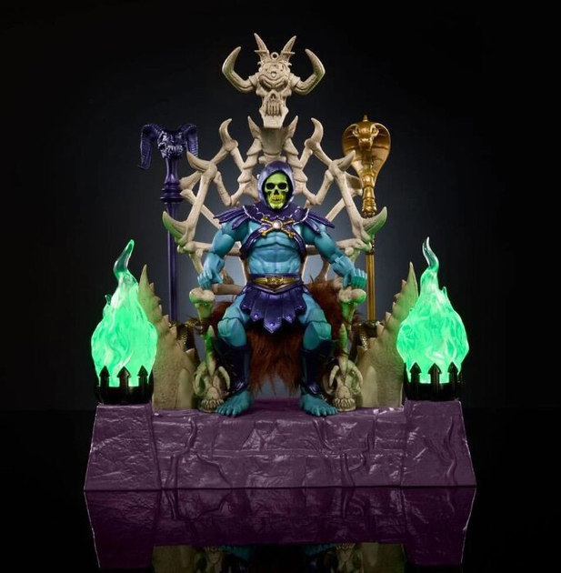 Figurka Mattel Masters of the Universe Masterverse Skeletor with Havoc Thron 18 cm HXX63 (194735241071) - obraz 3