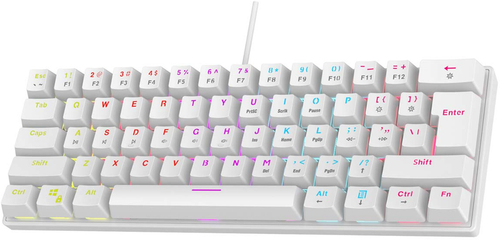 Klawiatura przewodowa Rampage Plower K60 USB White (PLOWERK60-WHITE) - obraz 4