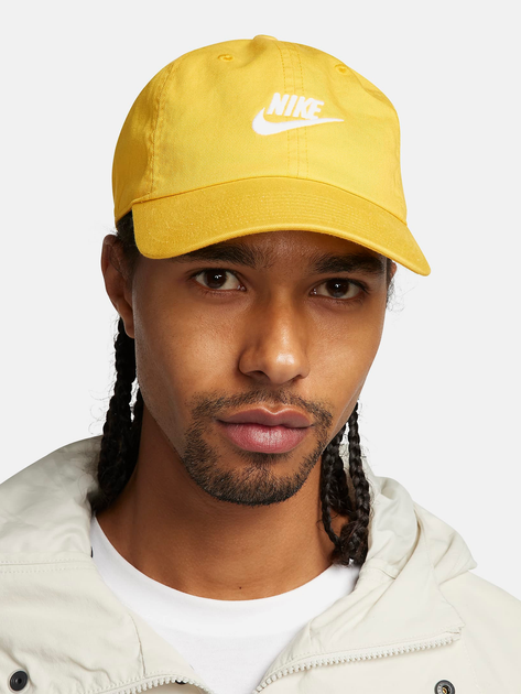 Кепка чоловіча Nike Unstructured Futura Wash Cap FB5368-718 M/L Жовта/Біла (0196975402014) - зображення 3