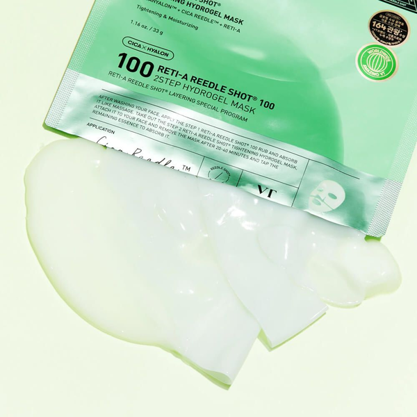 Двоетапна гідрогелева маска VT Cosmetics Reti-A Reedle Shot 100 2Step Hydrogel Mask з мікроголками та ретинолом 1 шт - зображення 4