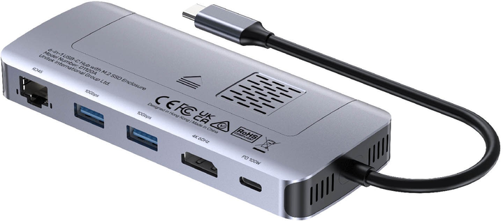 USB-hub Unitek 6-in-1 USB-C Hub with M.2 SSD Enclosure (D1120A01) - obraz 4
