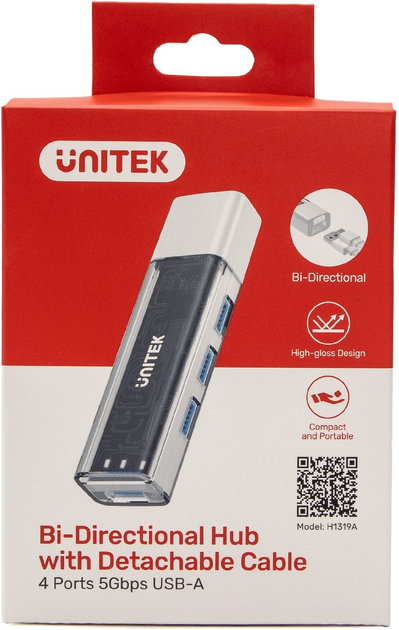 USB-хаб Unitek Bi-Directional Hub with Detachable Cable White (H1319AWH01) - зображення 4