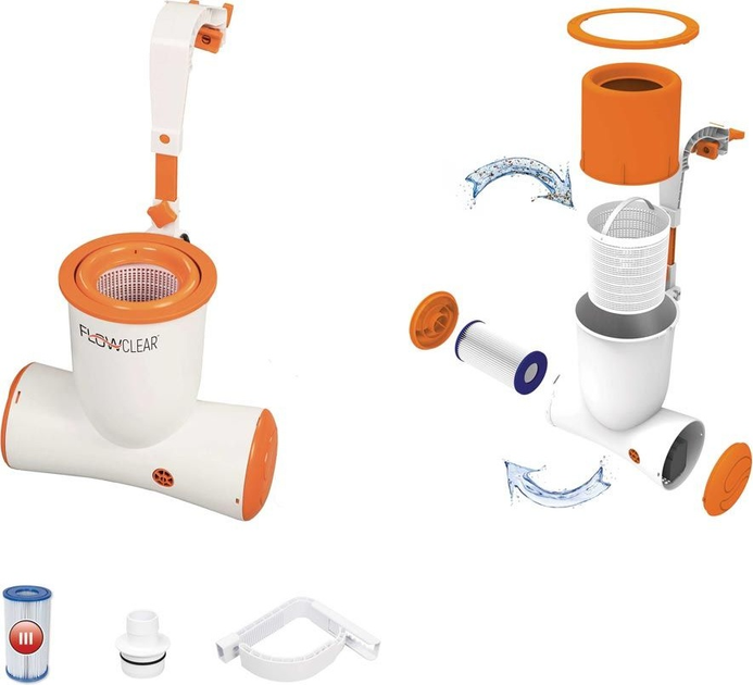 Фільтрувальний насос для басейнів Bestway Skimatic зі скімером 2574 л/год 73642 (6941607346945)   - зображення 3
