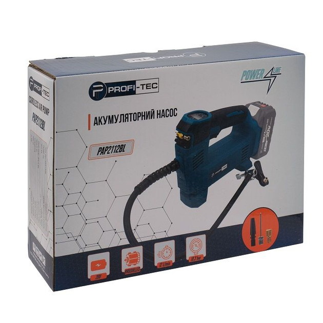 Мощный аккумуляторный насос PROFI-TEC PAP2012BL POWERLine: без АКБ 20V, 10.3 бар, 12 л/мин КАРКАС - изображение 9