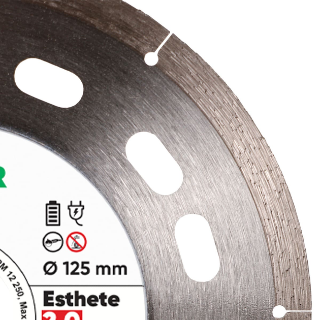 Диск алмазный отрезной Distar 1A1R 125x22,23 Esthete 2.0 : диск 125х22,23/х1,1мм, керамика, керамогранит (10126024010) - Фото 2 Диск алмазный отрезной Distar 1A1R 125x22,23 Esthete 2.0 : диск 125х22,23/х1,1мм, керамика, керамогранит (10126024010) - изображение 2
