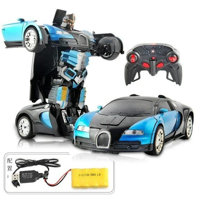 Машинка Трансформер Bugatti Robot Car Size 1:18 Синяя - изображение 5