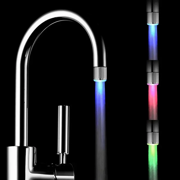 Насадка подсветка для крана GLOW WOTER 748, насадка с подсветкой, светящаяся насадка, светодиодная насадка - изображение 7