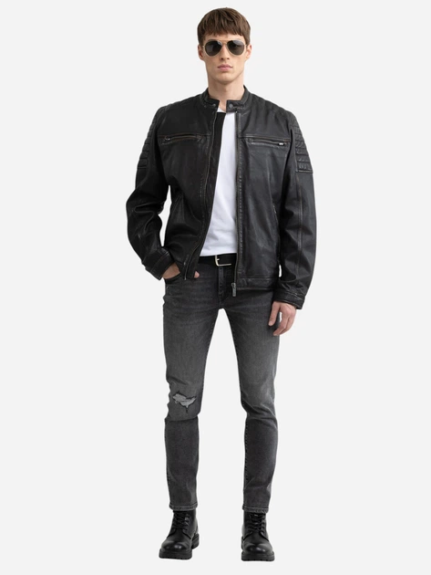 Kurtka skórzana męska Big Star Hideo 906 L Czarna - obraz 3