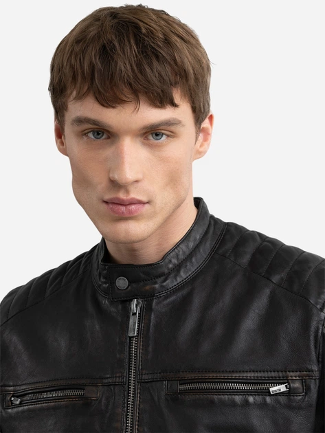 Kurtka skórzana męska Big Star Hideo 906 L Czarna - obraz 5