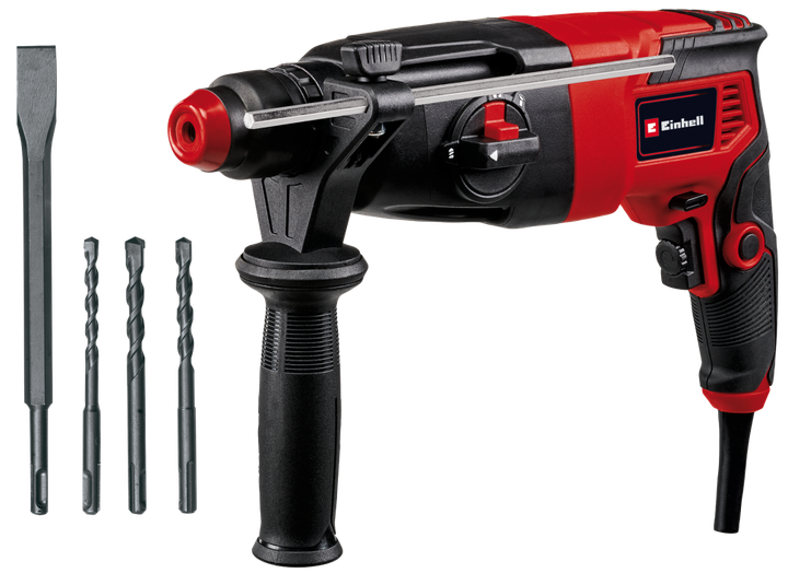 Мощный электрический перфоратор Einhell TC-RH 620 4F Kit : 620 Вт, 2.2 Дж, 1250 об/мин, 5200уд/мин - Фото 2 Мощный электрический перфоратор Einhell TC-RH 620 4F Kit : 620 Вт, 2.2 Дж, 1250 об/мин, 5200уд/мин - изображение 2