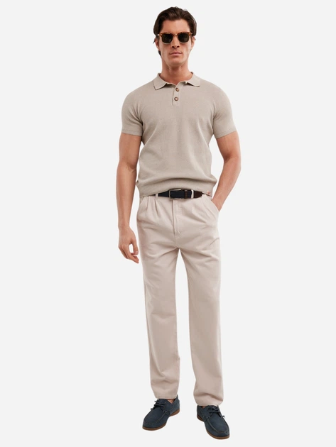 Поло довге чоловіче Big Star Polonezzo 801 2XL Бежеве (5900714850296) - зображення 3